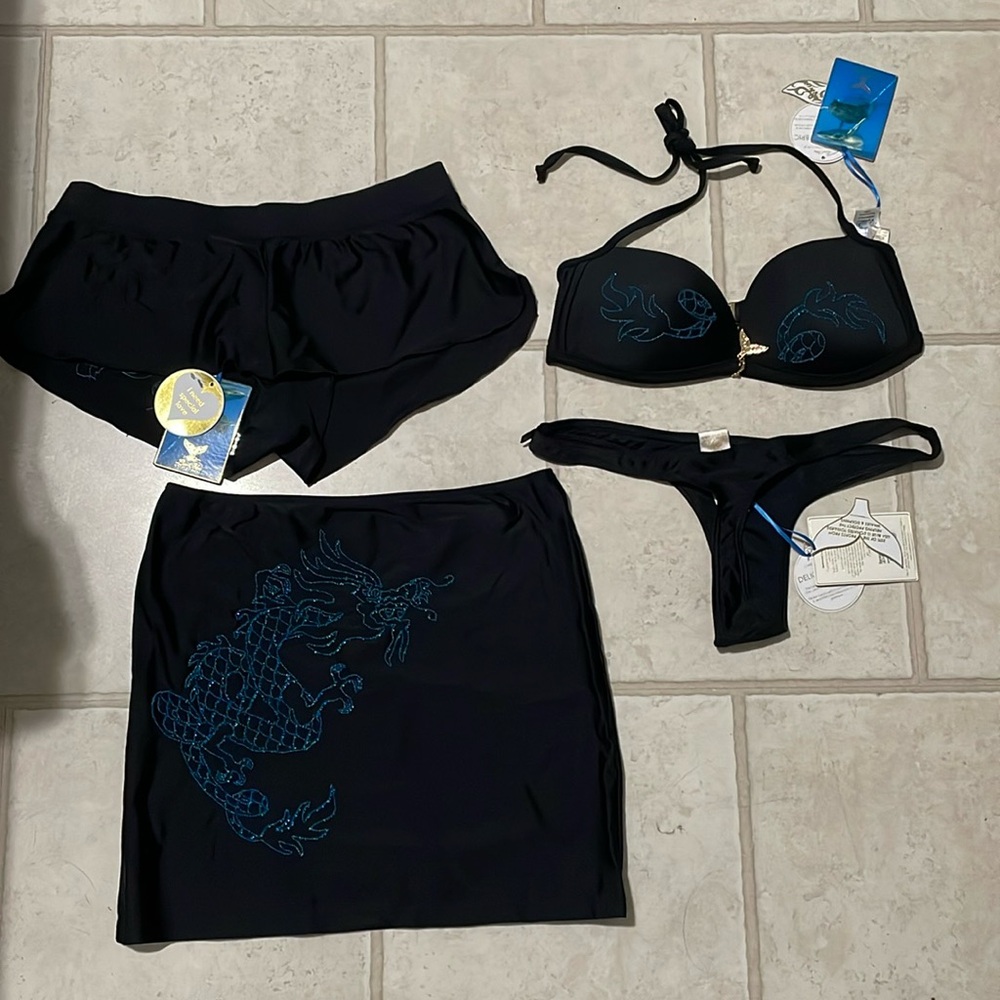 Lisa Blue Empress Swimwear Bikini NWT (sample) 4 pcs